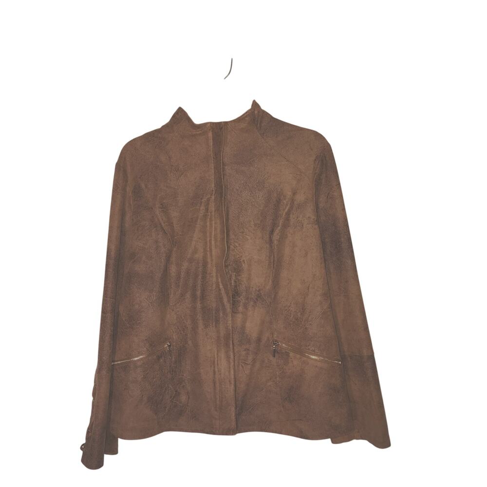 Chico's Jacket Women's Size 2 Western Tan Faux Suede